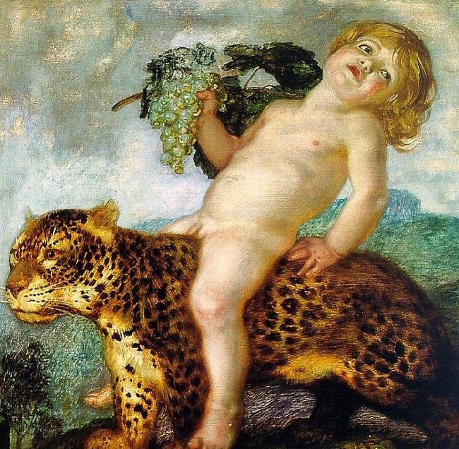 Franz von Stuck Boy Bacchus Riding on a Panther oil painting image